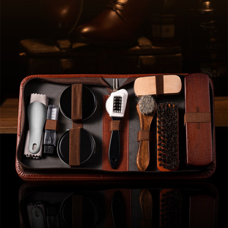 HorseHair Shoe Brush Set Leath - Leather Shoe Polish recension och pris