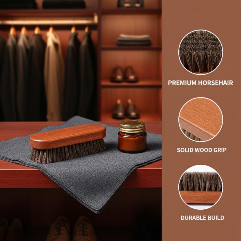 1PC Wood Shoe Brush Horse Hair - Leather Shoe Polish recension och pris