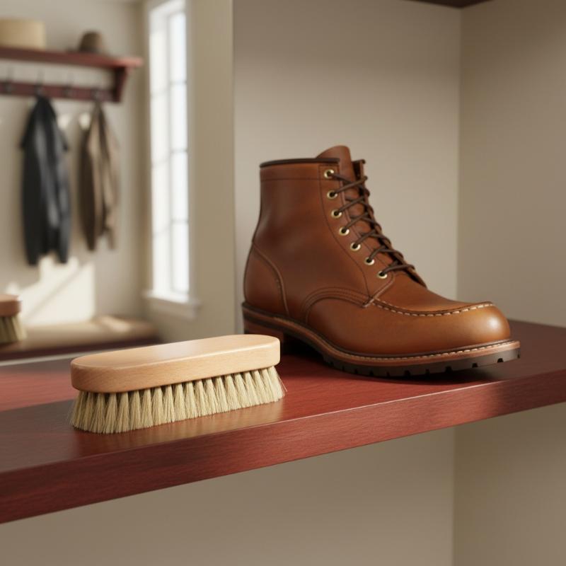 1PC Wood Shoe Brush Horse Hair - Leather Shoe Polish recension och pris